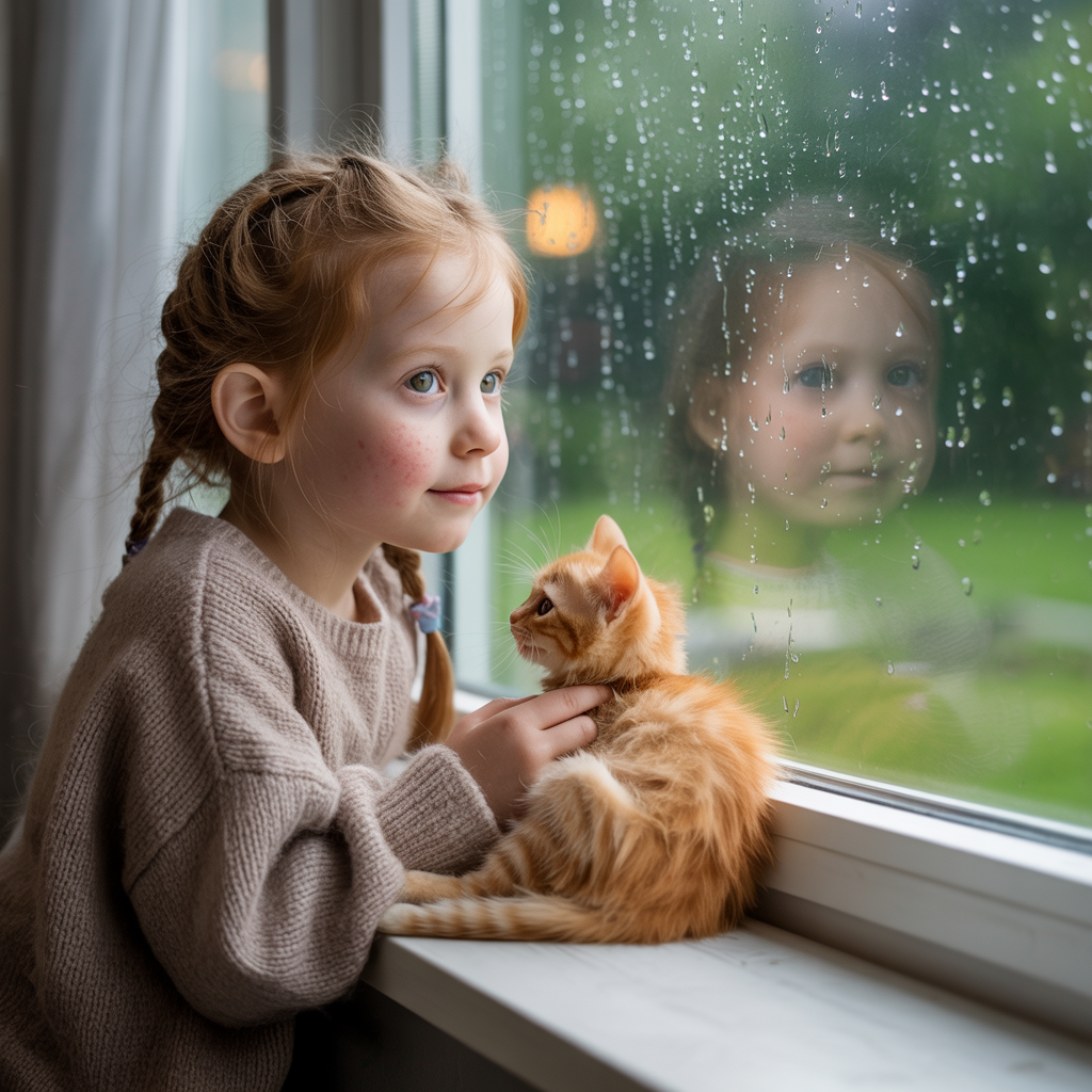 nIÑA PELIROJA GATO